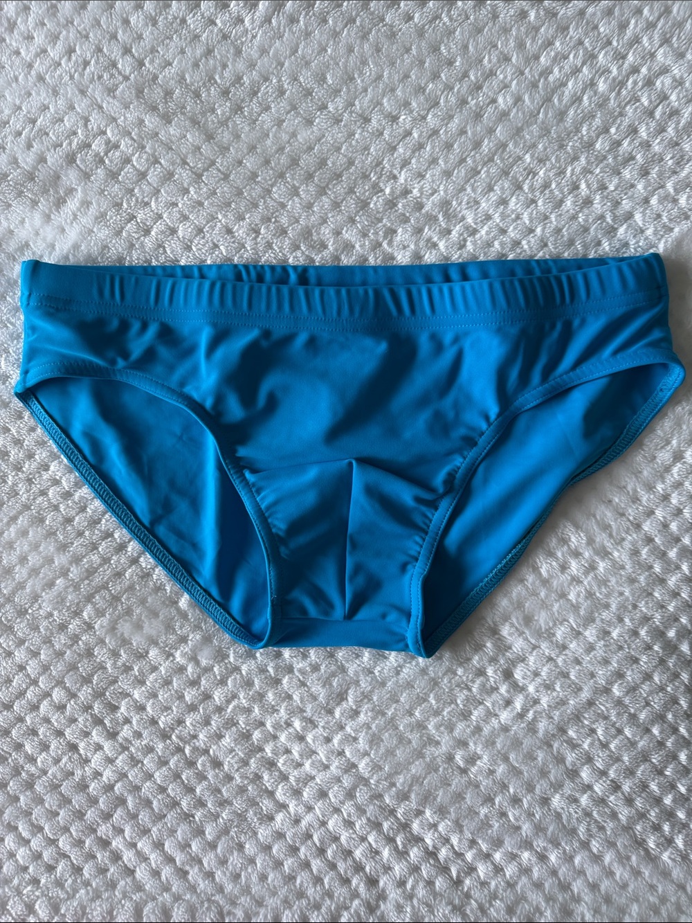 Bright Blue Men's Swim Briefs.  Todd Sanfield